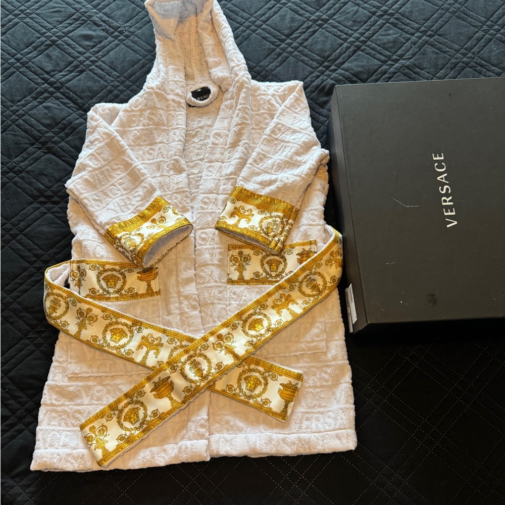 Versace White and Gold Bathrobe